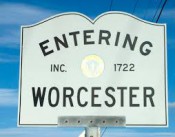Picture of the Entering Worcester road sign