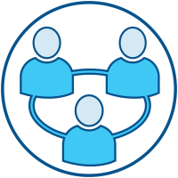 Icon of people in a circle: talk to your family