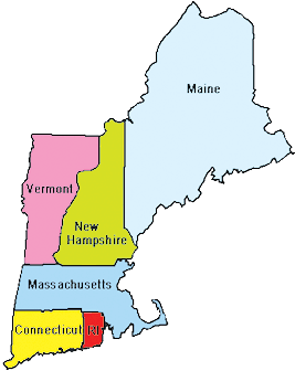 Map of New England States