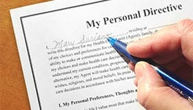 signing a Personal Directive