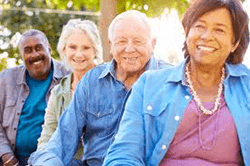 Four seniors together. Make your health care plan