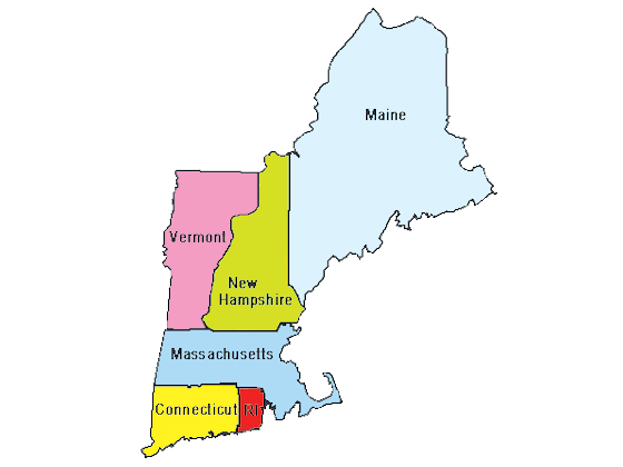 Map of New England