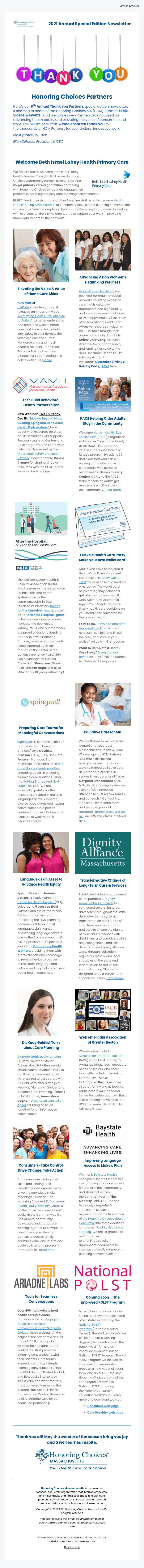Holiday Newsletter 2021