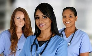 Group of nurses set in a hospital.